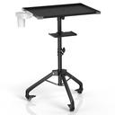ZHOOGE Salon Tray Cart på hjul med Stand Rack Tray, Premium Iron Alloy Tattoo Tray Height Adjustable Salon Service Tray med 360 graders Mute Universal Tricycle för Tattoo Work, SPA och Dental Tray
