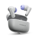 HAMMER Airflow Neo Earbuds med 80H Playtime, 13mm Titanium Driver, 40ms Gaming Mode, Fast Charging Buds, Type-C Charging, Voice Assistant, Lightweight Dual-Tone Design (Grey)