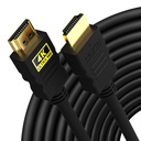 Sounce 10 Meter High-Speed HDMI Cable - Hdmi Arc Enabled | 64 Gbps | 4K 120Hz | 1080P 240Hz | Strong & Durable | Stöder upp till 32 ljudkanaler | Gold Plated | 10 Meter, Black (Pack av 1)