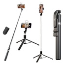 Kratos K9 Selfie Stick Tripod med ljus, 67 tum /170CM Förstärkt Tripod för mobiltelefon, Multi-Functional Bluetooth Long Selfie Stick för resor, Vlogging, Kompatibel med iPhone och alla smartphones