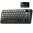 Aula F75 MAX Side-Engraved Keycaps 3 i 1 Mechanical Gaming Keyboard i 75% Layout med TFT Screen och Knob, Hot Swappable, RGB Backlight, för PC / Mac / Linux | Gradient Gray, Reaper Switch (F75MaxGrR)