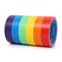 Färgade Duct Tape 6 Rolls, 1 i x 10 yd, Rainbow Tape för DIY Crafts