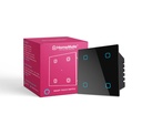 HomeMate® Wi-Fi Smart 4 Gang Touch Switch (Black, Pack of 1) | No Hub Required | Arbetar med Alexa, assistent och Siri