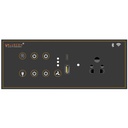 i380 6 modulär Smart Wifi Switch Board med 4 Switch,1 Fan,1 Socket, C & A typ USB-laddningsportar | App Control, Voice-kontrollerad av Alexa, G. Home, G. Assistant-D.Grey