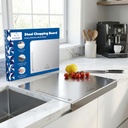 HomeWiz Large Steel Chopping Board för kök - 100% rostfritt stålskärbräda | Tung Duty Chopping Board | Non-Porous Hygienic Surface för grönsaker, kött & fisk, Rust-Resistent | 41 x 31 cm