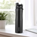 Borosil 800ml Duo Sport Stainless Steel Water Bottle | ISI Certified Made in India | Double Wall Vacuum Insulated Flask | för Office, School, Gym & Travel | 1 års garanti