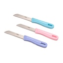Rena Stainless Steel 90 mm Serrated Knife Set of 3, Sharp Kitchen Knives for Fruits, Vegetables, Bröd, Daglig Kök Använd långvarig Set. 3 Piece Birthday Knife Set Pink, Blå, Lila