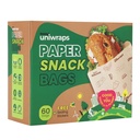 Oddy Uniwraps Multi-Purpose Paper Snack Bags med Sealing Stickers | Pack med 60 Bags, 8x5.5 Inch Varje