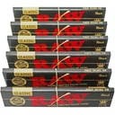 RAW Classic Black King Slim Natural Unrefined Ultra Thin 110mm Rolling Papers (6 Packs)