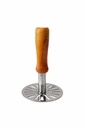 Clazkit Stainless Steel Potato Masher med Wooden Handle | Heavy Duty Pav Bhaji Masher med värmebeständig trähandtag | Vegetabilisk & Baby Food Masher | Kitchen Smasher Tool (8,5 cm Head)