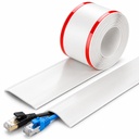PVC Cord Cover | Floor Cord Cover | Self-Adhesive Floor Cord Hider | Flexibel Cuttable Cable Protector för Wires, Återanvändbar Cable Cover Protector | Cord Cover för Wall TV Extension Cables