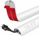 Herrlich Homes 9.9 ft Självhäftande PVC Cord Cover för golv | Cuttable Soft PVC Floor Cord Hider | Flexibel | för Home, Office | 9.9 ft