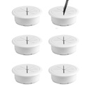 Serplex 6Pcs 2-tums Circular Desk Cable Grommets, Table Hole Cover, White