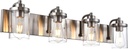 TODOLUZ Vanity Lighting Fixtures 4-Lights Wall Light, Farmhouse Bathroom Vanity Light Wall Mounted with Clear Glass Shades for Bedroom Kitchen