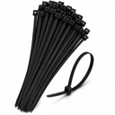 MSTICK Heavy Duty Strong Zip Wire Fastener - 8 tum (200 mm x 4,8 mm) Värmeresistent självlåsande kabeltårtor för inomhus och utomhusbruk - Pack på 100, svart