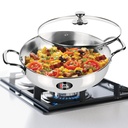 MILTON Pro Cook 3-Layer Thick Triply Bottom I Induktion Cookware & Gas Stove Friendly Stainless Steel Kadhai med Glass Lid 28cm | 4,2 liter | Kadai för matlagning | Deep Frying | Stir-Fry | Silver