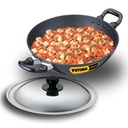 Hawkins Futura 2.5 Litre Deep Fry Pan, Non Stick Kadai med rostfritt stållock, Round Bottom Kadhai, svart (NK25S)
