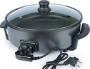 Junona Non Stick 1500W Electric Multipurpose Cooker Pizza Pan 32CM Diameter, Double Layer Non-Stick Surface med Marble Coating (Black), Multicolor