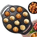 SOLARA Cast Iron 8" tum (20 CM) Paniyaram Pan (12 Cavities) | Pan för Appe / Gunta Ponganalu / Paddu | Cast Cookware