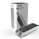 Ankare av Panasonic 6A Extension Board med Handle, 2 Sockets + USB 2.4A, 1,5m Cable (Black and Silver, 240 volts) (22074)