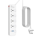 Hoteon Extension Board med USB, Extension Cord med Individual Switch, 5M