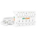 Bitcorp 2500W Power Strip, 6A Universal Extension Board med 6 Socket 6 Switch, Surge Protector, 1 Meter Cord for Home Gadgets, Office, Fridge, Cooler, Air Conditioner (White) 220V