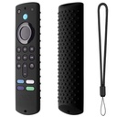 Silicone Cover Case Compatible med Fire TV Stick 3rd Gen 2021 Remote Full Wrap Remote Cover med Lanyard (D-Black)