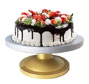 PANCA Cake Decorating & Icing Turntable | Signature Edition 12-tums 360° Rotating Cake Stand för Baking & Serving | Fiber Cake Turntable med Silver Top & Golden Base | Professional Cake Decorating Stand