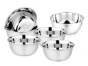 KC Stainless Steel Heavy Gauge Bowl/Wati Set med Mirror Finish and Flower Printed Design [10,5 Cm, Set Of 6 Piece], 200 ML