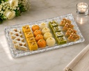 Crystal Glas Rectangular Flat Long Serving Tray och Platter, Clear Serving Plate Används för torra frukter Vegetable Decoration Food Sushi Snack Fruit Cake Dessert Dinnerware Platt (Pack av 1)