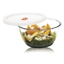 SIGNORA WARE Borosilicate Glass Mixing Bowl med Lid & Steam Release Knob, Clear, 500ml, Microwave Safe, Heat Resistant, Direct Fridge to Oven, idealisk för lagring, uppvärmning och servering