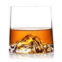 Premium Mountain Base Whiskey Glass Set av 2, 230 ml Crystal Tumblers för Bourbon, Scotch & Cocktails (2, Everest)