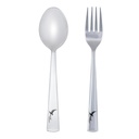 SNOKE® Stainless Steel Spoon and Fork Sets for Home and Kitchen use, Cutlery Sets, Dinner Spoon and Fork, (Set of 2), Silver Color