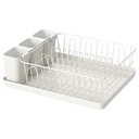 Ikea Dish Drainer med TSS bomull bollar och flyttbar bricka under, 42x30 cm, 5 stycken (vit) ( rostfritt stål)