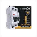 Sturlite Titan Shield 16A Single Pole MCB | Överbelastning & Surge Protection | 10-årig garanti | Hållbar polykarbonat bostäder | C-Curve Tripping | 6A Breaking Capacity