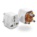 GM Modular 3005 Travel Adapter med Universal Multi-Pin Socket, 6A Adapter för Home Office och Travel Use, Shockproof Polycarbonate Body