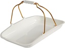 Rectangular Bread Basket Handles Decor Tray for Food Storage Pastry Box