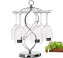 Countertop Wine Glass Holder Stemware Rack Air Drying System Kitchen Bar Storage Rack Desktop Goblet Storage Rack Metal Glasses Display Stand… (15in*10.6in*5.9in)