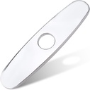 10 Inch Faucet Deck Plate, Faucets Sink Hole Cover Stainless Steel Plate Escutcheon for 1 or 3 Hole Kitchen or Bathroom Sink Faucet, Round, Chrome