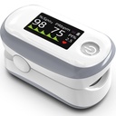 Pulse Oximeter, 4 Color OLED Display Oxygen Monitor Fingertip with 20 × Memory, Blood Oxygen Saturation Monitor (SpO2), Alarm & Brightness Adjustable, Batteries & Lanyard (White)