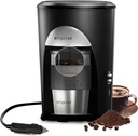 Portable Coffee Maker for Travel Camping Car, Compact Drip Coffee Machine Single Serve with 10 oz Travel Mug for Traveling, RV, Office, Home and Dorm, 12V, Black