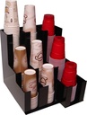 RCS Plastics Cup Dispenser for Beverage Soda Cups, Coffee Cups and Lids Organizer for Coffee Counters and Breakroom (10076)