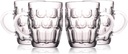 1 Pint Dimpled Beer Mug Set of 4 - Heavy British Pub Thick Glass with Handle - Stein Cup for Beer Lover in Home Party BBQ