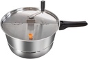Manual Mixing Stainless Steel Popcorn Pot, Stovetop Gas Nonstick Popcorn Maker for Home Commerical - Manual Hand Cranked Hot Oil