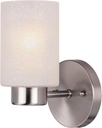 Westinghouse 6227800 Sylvestre One-Light Indoor Wall Fixture, Brushed Nickel Finish with Frosted Seeded Glass