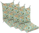 Set of 4 Outdoor Dining Chair Cushions, Comfort Patio Seating Cushions, 44 x21x4.5 inch, Single Welt and Zipper, Verdant Leaf Canopy
