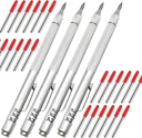 NEPAK 4 Pack Metal Scribe Tool,Tungsten Carbide Scriber Pen with Magnet, for Machinist,Engraving,Welding(with 24 Marking Tips)