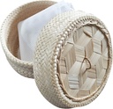 Bamboo Sticky Rice Steamer Basket with Lid – Traditional Thai Style – Fits Electric Rice Cookers – Bonus Free Steaming Cloth – 1 Piece