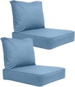 Covers & All Outdoor Seat Cushion Set (Seat + Back) for Patio Furniture, Pack of 2, Water Repellant Replacement Chair Cushions (Sky Blue, 28.5"x28.5"x5" Seat & 28.5"x19" Back)