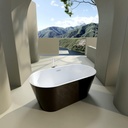 Acrylic Freestanding Soaking Bathtub with Chrome Overflow and Drain in Black, cUPC Certified - 59 * 31.1 22A02-60B